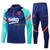 FC Barcelona Sweatshirts Anzüge Suit Quarter-zip 2021-22 Blaugrüne Für Herren